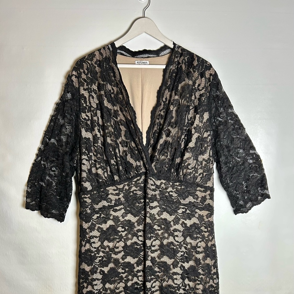Kiyonna Black Lace Cocktail Dress XL Plus Size